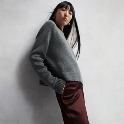 Cropped Crewneck Sweater in Cashmere