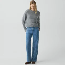 Cropped Crewneck Sweater in Cashmere