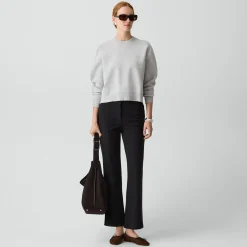 Cropped Crewneck Sweater in Light Bilen