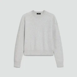Cropped Crewneck Sweater in Light Bilen