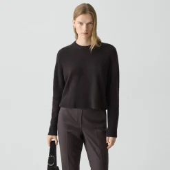 Cropped Crewneck Sweater in Cashmere