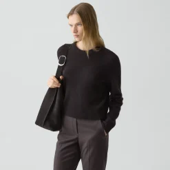 Cropped Crewneck Sweater in Cashmere