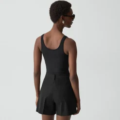 Cropped Tank Top in Stretch Nylon