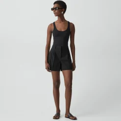 Cropped Tank Top in Stretch Nylon