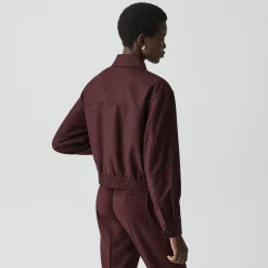 Cropped Track Jacket in Sleek Flannel