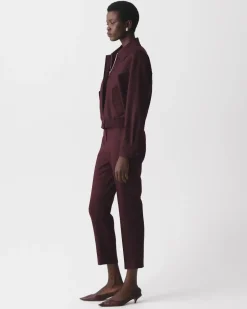 Cropped Track Jacket in Sleek Flannel