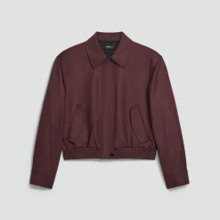 Cropped Track Jacket in Sleek Flannel