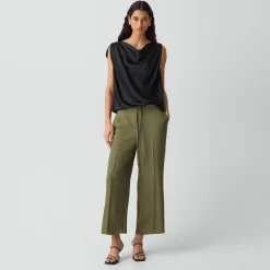 Cropped Wide-Leg Pant in Washed Twill