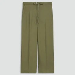 Cropped Wide-Leg Pant in Washed Twill