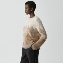 Diamond Weave Sweater in Felted Wool-Cashmere