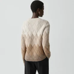 Diamond Weave Sweater in Felted Wool-Cashmere