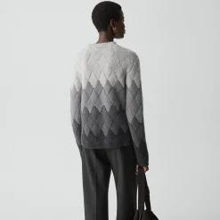 Diamond Weave Sweater in Felted Wool-Cashmere