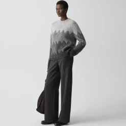 Diamond Weave Sweater in Felted Wool-Cashmere