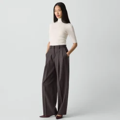 Double Pleat Pant, 33'' in Sleek Flannel