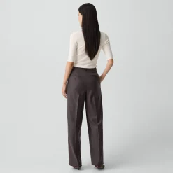 Double Pleat Pant, 33'' in Sleek Flannel