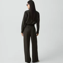 Double Pleat Pant, 33'' in Sleek Flannel