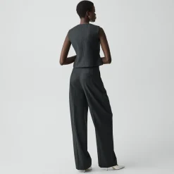 Double Pleat Pant, 33'' in Sleek Flannel