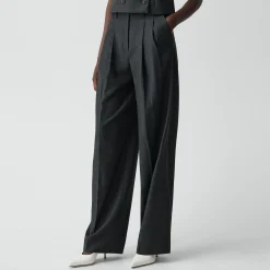 Double Pleat Pant, 33'' in Sleek Flannel