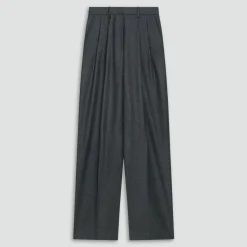 Double Pleat Pant, 33'' in Sleek Flannel