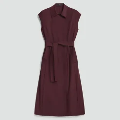 Double-Breasted Belt Dress in Sleek Flannel