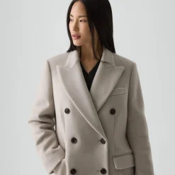 Double-Breasted Peacoat in Plush Melton