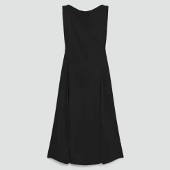 Draped Midi Dress in Washed Twill