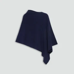 Draped Poncho in Felted Wool-Cashmere