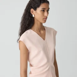 Draped V-Neck Top in Admiral Crepe