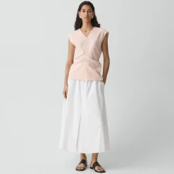 Draped V-Neck Top in Admiral Crepe