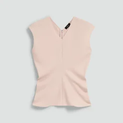 Draped V-Neck Top in Admiral Crepe