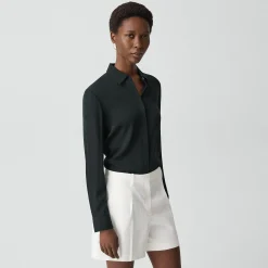 Fitted Shirt in Silk Georgette