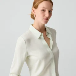 Fitted Shirt in Silk Georgette