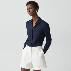 Fitted Shirt in Silk Georgette