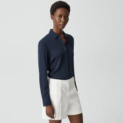 Fitted Shirt in Silk Georgette