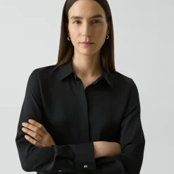 Fitted Shirt in Silk Georgette
