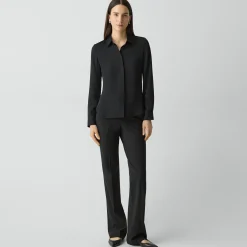 Fitted Shirt in Silk Georgette