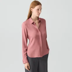 Fitted Shirt in Silk Georgette