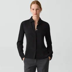 Fitted Shirt in Washable Silk Georgette