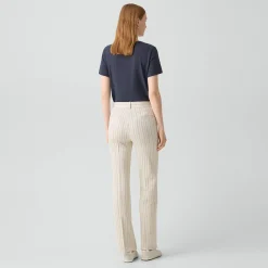 Flared Pant in Striped Crepe Jersey