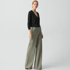Fluid Flare Pant, 33'' in Wool Gabardine