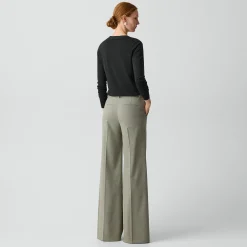 Fluid Flare Pant, 33'' in Wool Gabardine