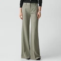 Fluid Flare Pant, 33'' in Wool Gabardine