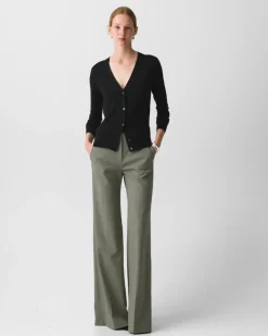 Fluid Flare Pant, 30'' in Wool Gabardine
