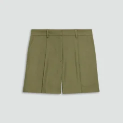 Fluid Pleat Short in Washed Twill
