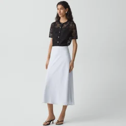 Fluid Pull-On Skirt in Washed Twill