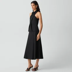 Fluid Pull-On Skirt in Washed Twill