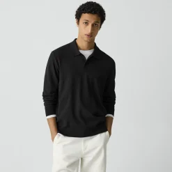 Goris Long-Sleeve Polo Shirt in Light Bilen
