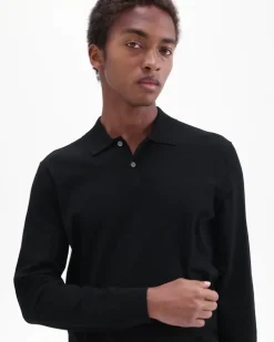 Goris Long-Sleeve Polo Shirt in Light Bilen
