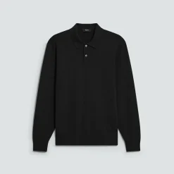 Goris Long-Sleeve Polo Shirt in Light Bilen