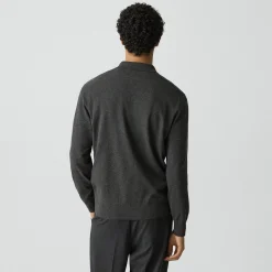 Goris Long-Sleeve Polo Shirt in Light Bilen